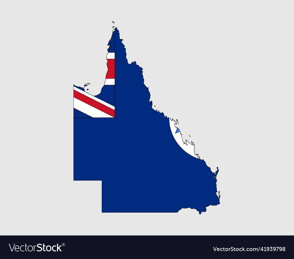 Queensland australia map flag qld australian state