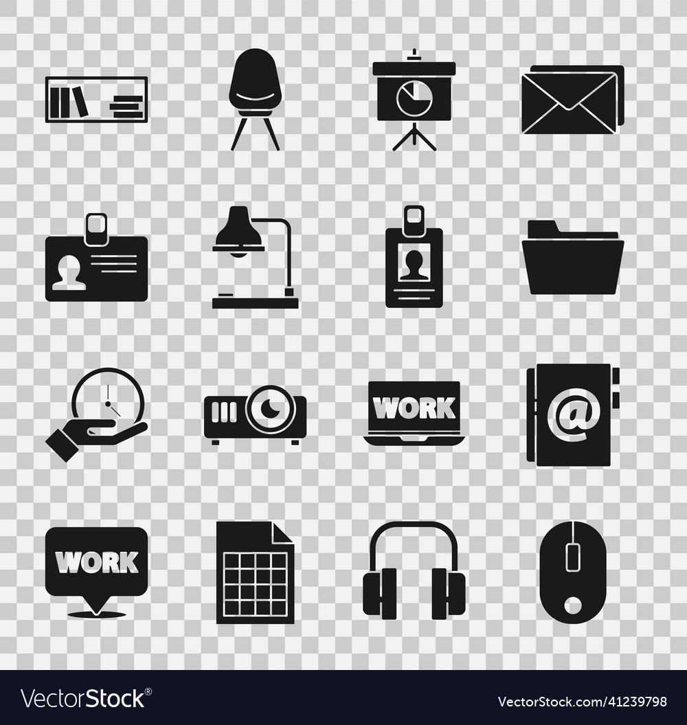 Set computer mouse address book document folder