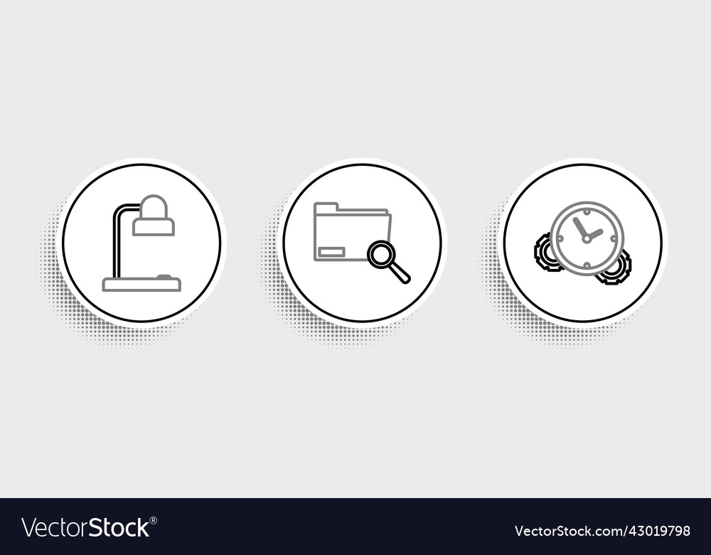 Set line time management table lamp and search vector image Set line time management table lamp and search