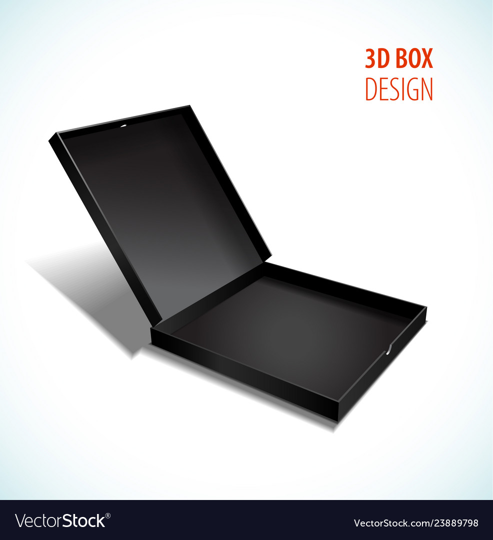 Thin box with open lid Vector Image Thin box with open lid
