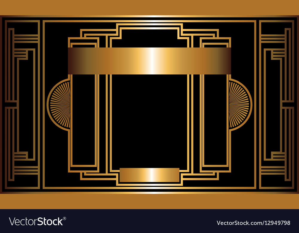 Two-color pattern with art deco frame