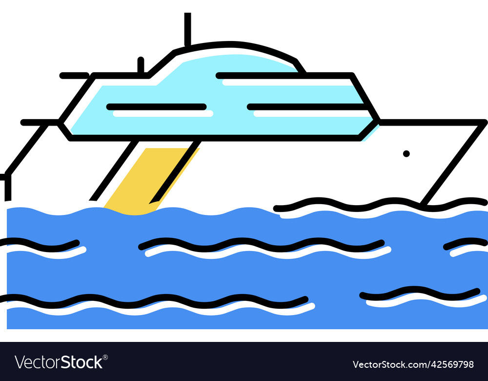 Yacht transport color icon