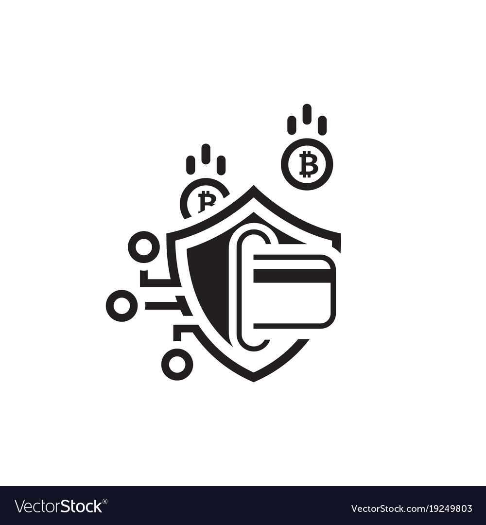 Bitcoin secure transaction icon