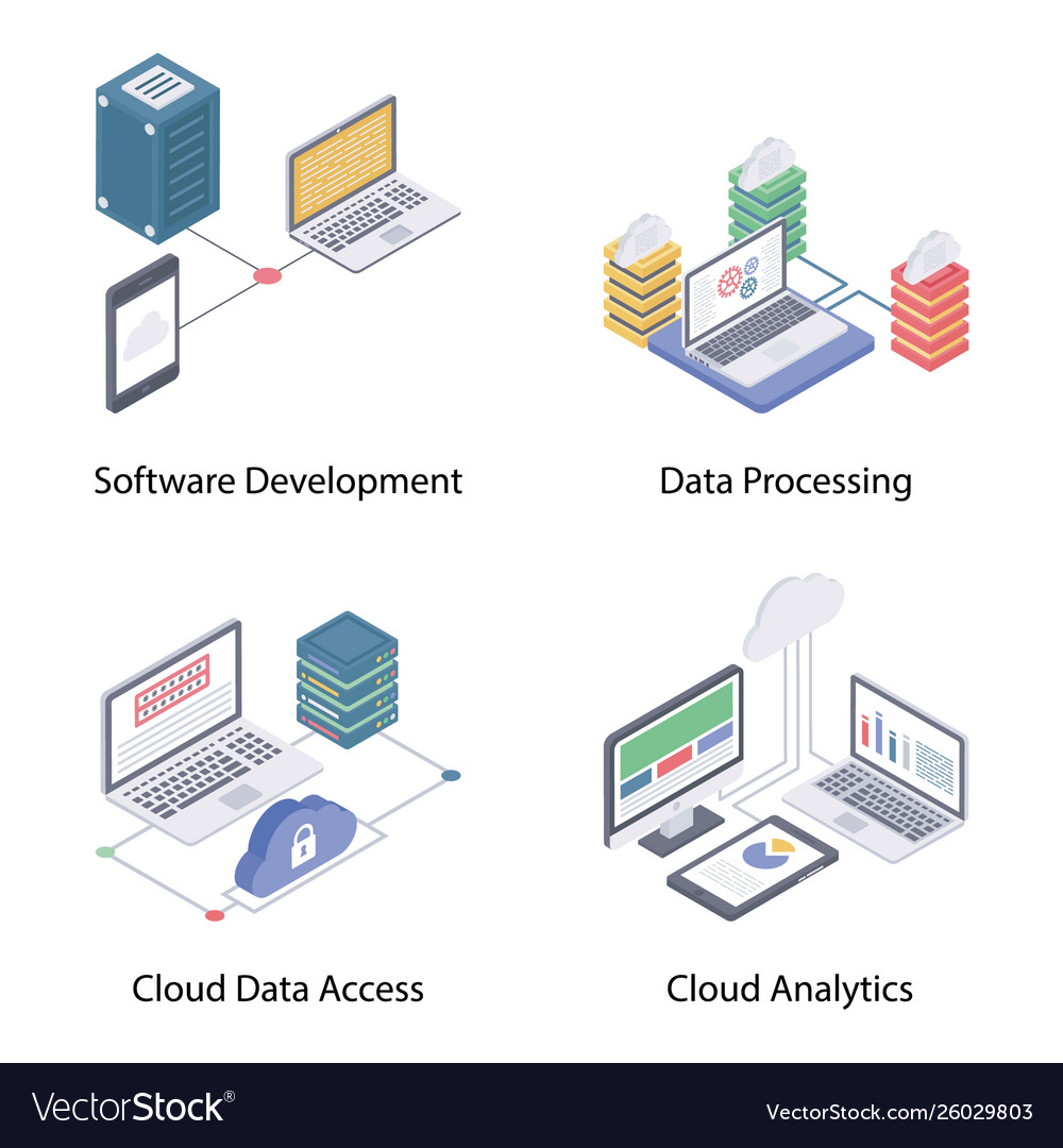 Cloud computing isometric