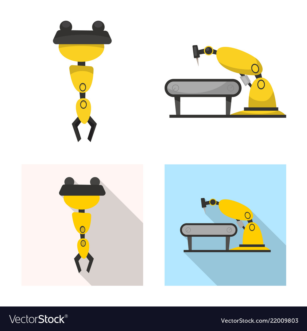 Design of robot and factory icon