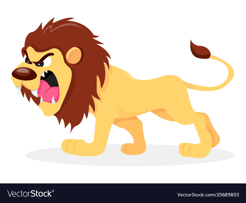 Fierce cartoon lion Royalty Free Vector Image - VectorStock