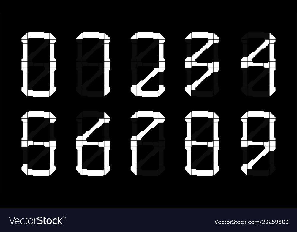 Hitech numbers from 0 to 9 in hud style Vector Image