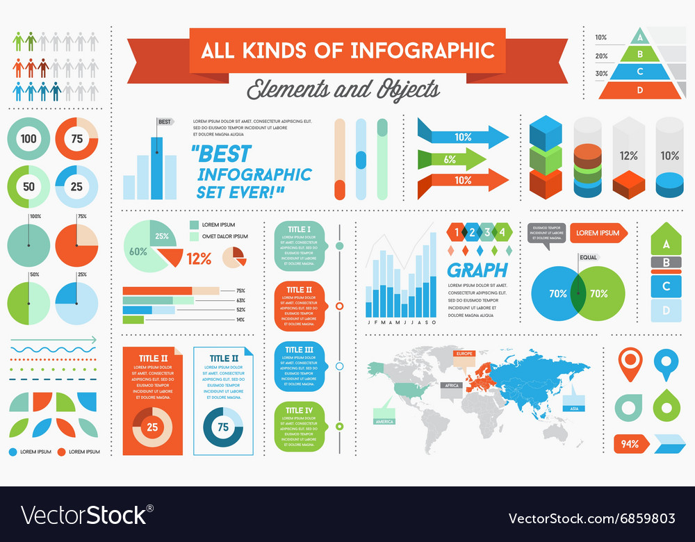 Infographics elements and objects big huge set all