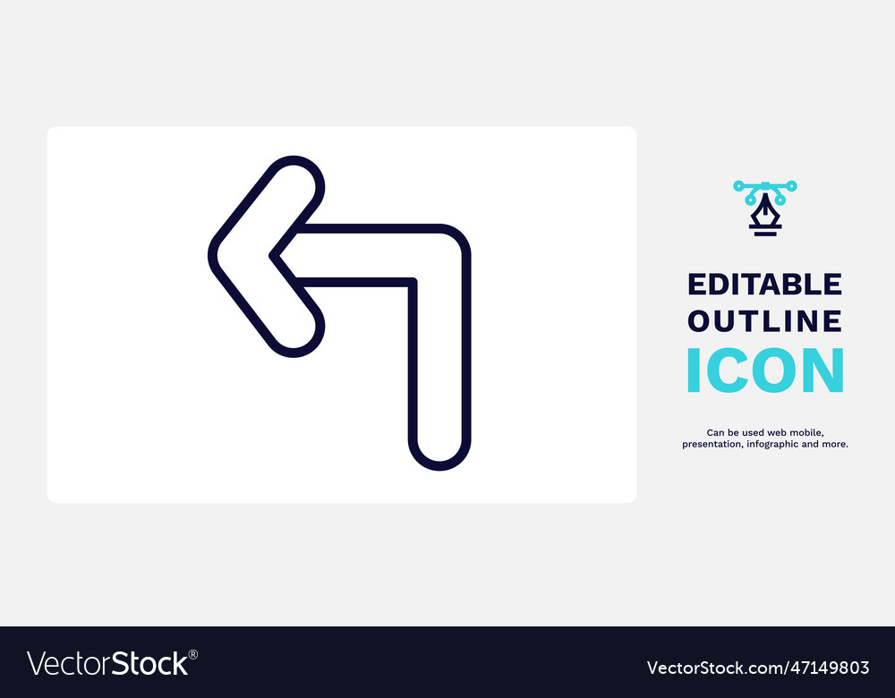 Left turn icon thin line from user
