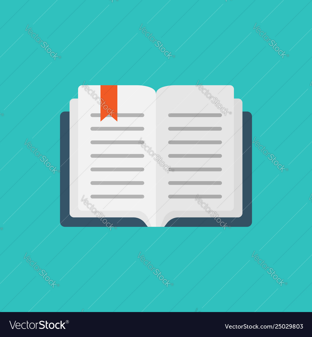 Open book icon in flat style literature Royalty Free Vector