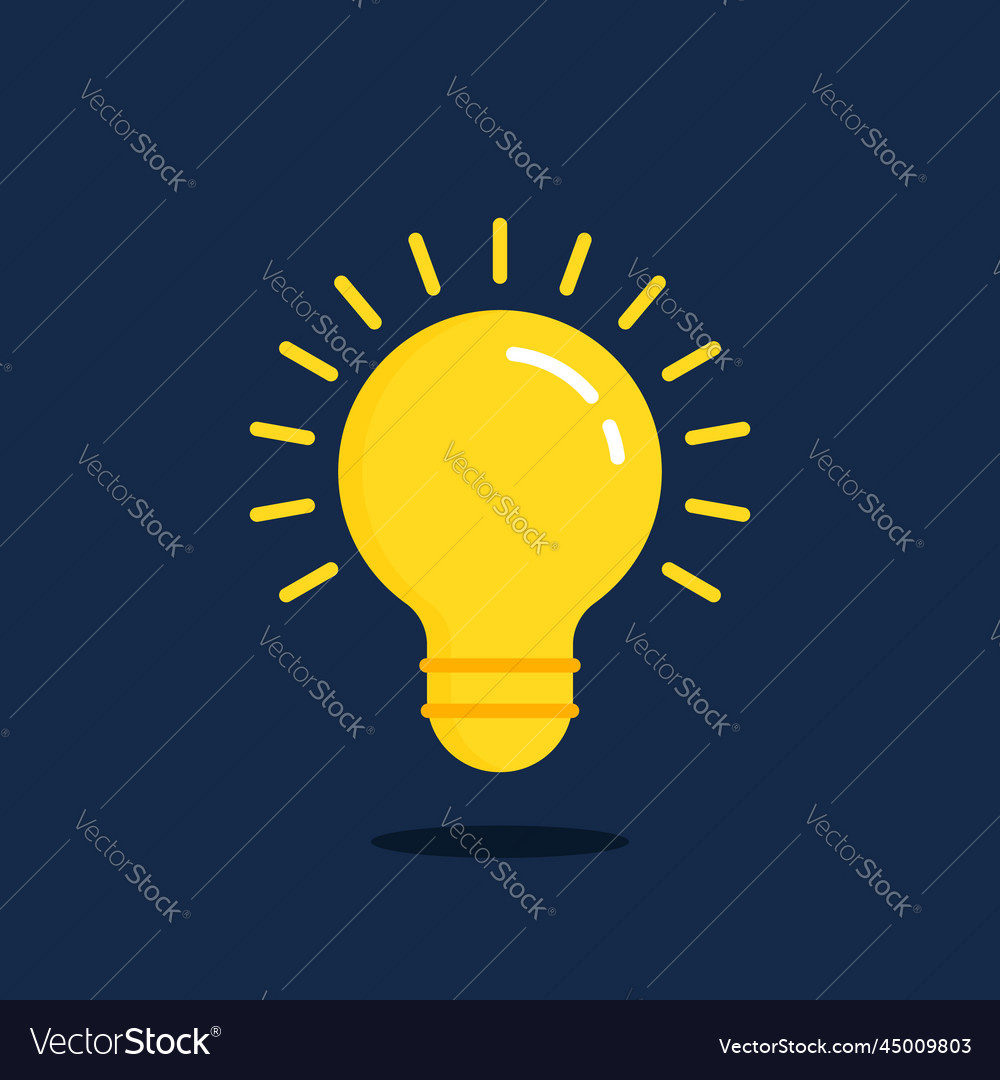 Quick tip icon with yellow light bulb Royalty Free Vector