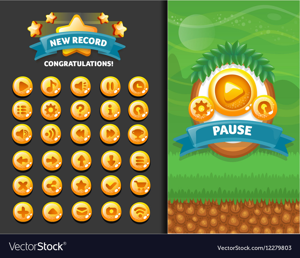 Set of buttons