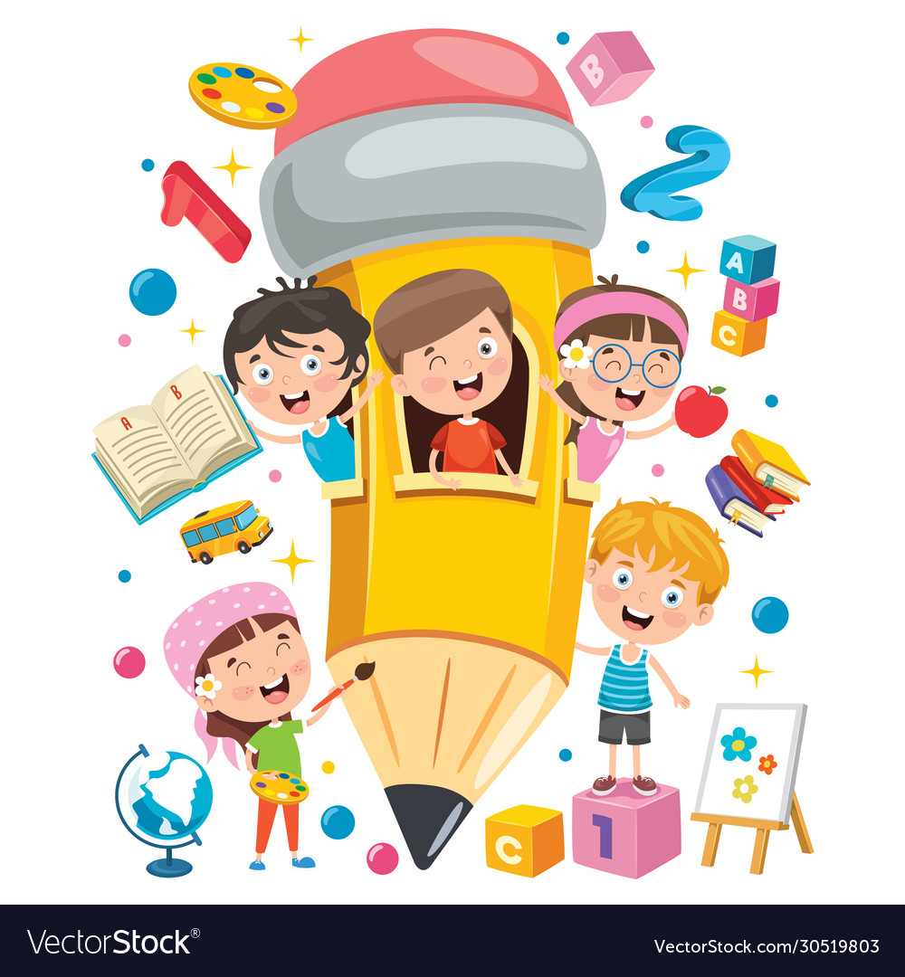 Student playing with pencil Royalty Free Vector Image