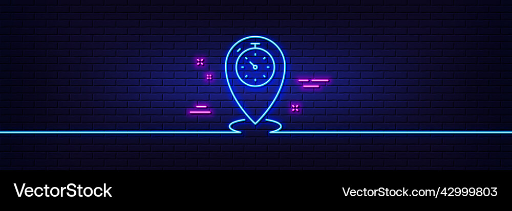 Timer line icon time sign location pointer Vector Image
