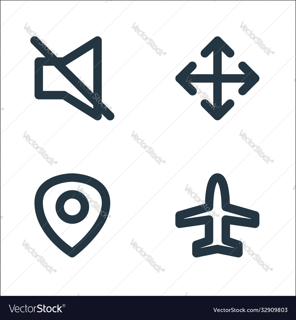 User interface line icons linear set quality vector image User interface line icons linear set quality