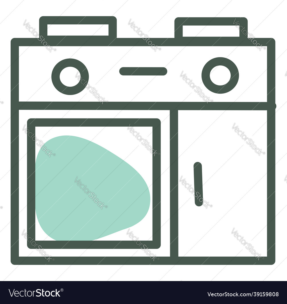 Blue gas stove on a white background