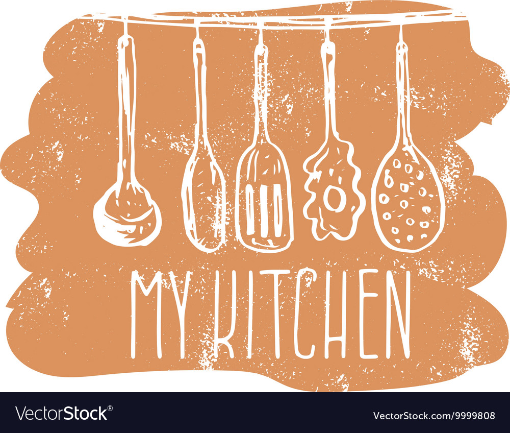 Concept hand drawn logo for themed kitchen