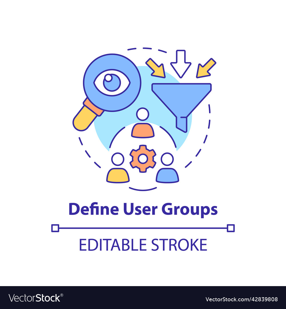 Define user groups concept icon