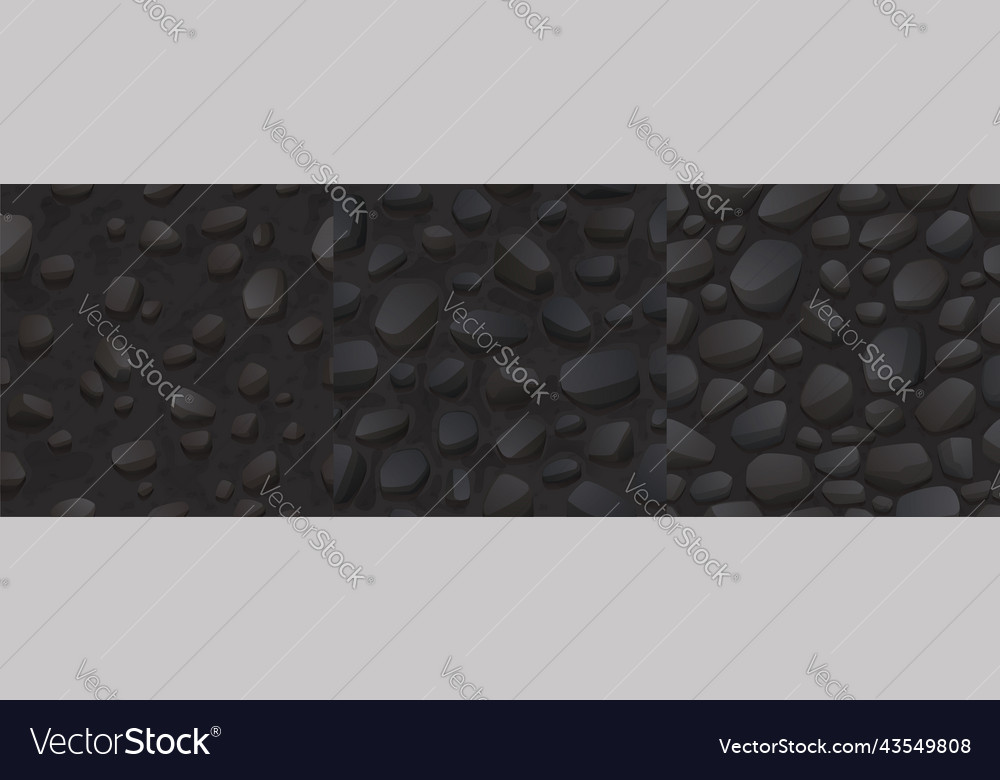 Game seamless patterns with stone and rock texture