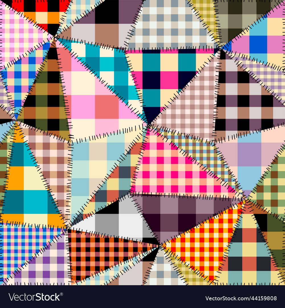 Geometric abstract pattern intersection patchwork
