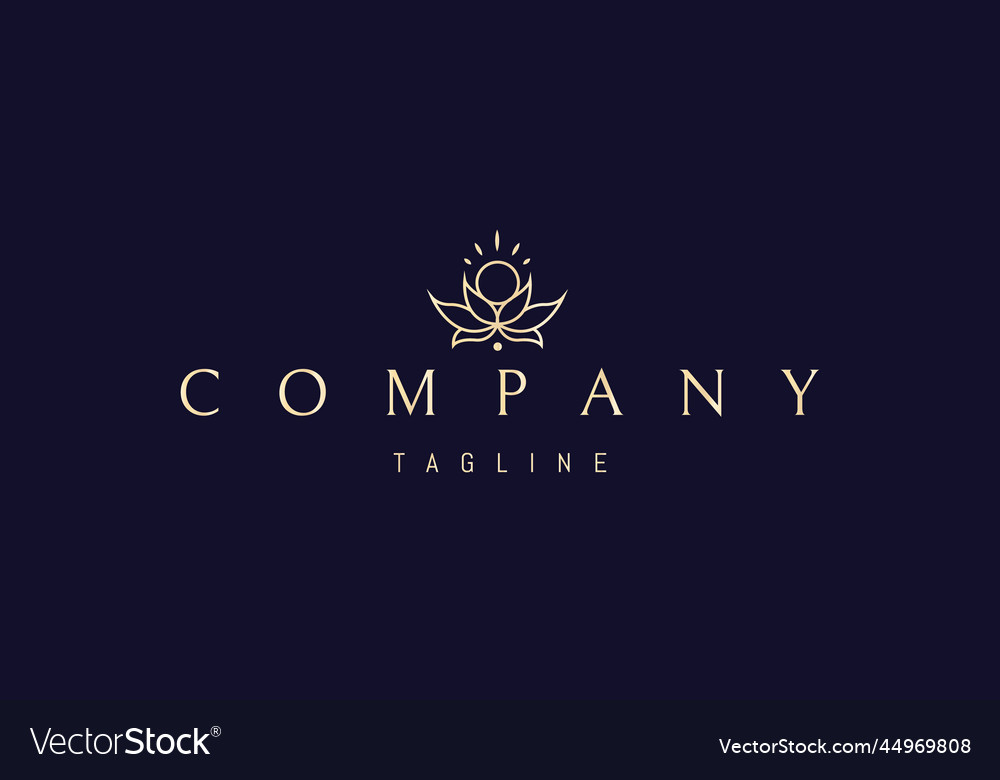 Golden logo on which an abstract image Royalty Free Vector