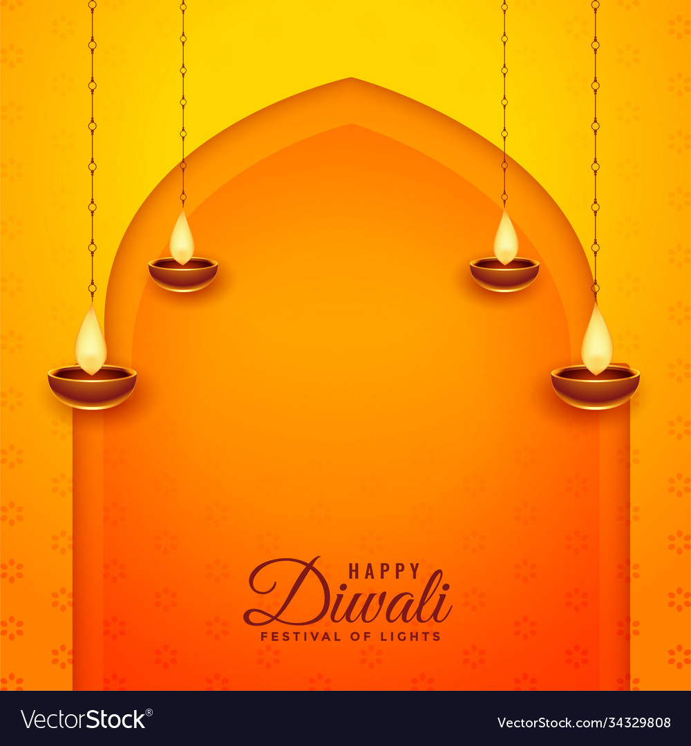 Happy diwali festival wishes card with text space Vector Image