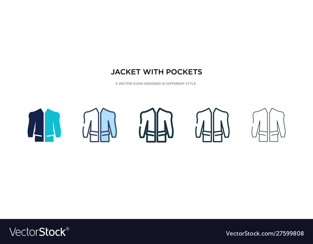 Jacket with pockets icon in different style two vector image Jacket with pockets icon in different style two