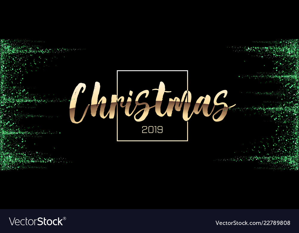 Merry christmas gold glitter lettering design