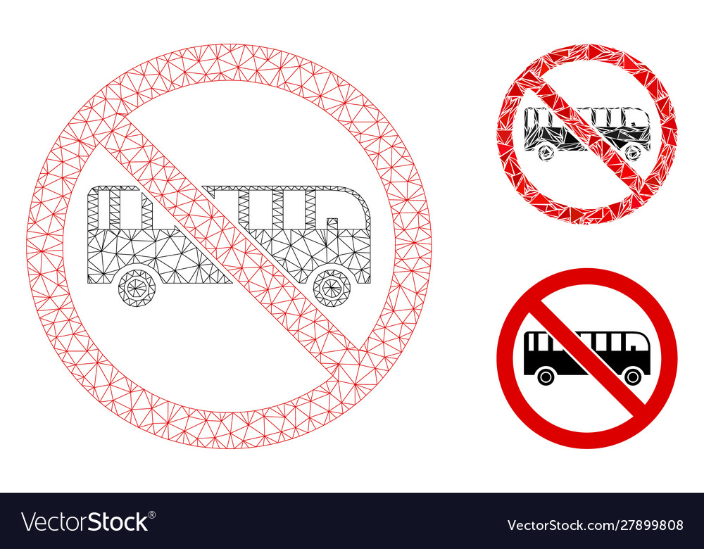 No bus mesh wire frame model and triangle vector image No bus mesh wire frame model and triangle