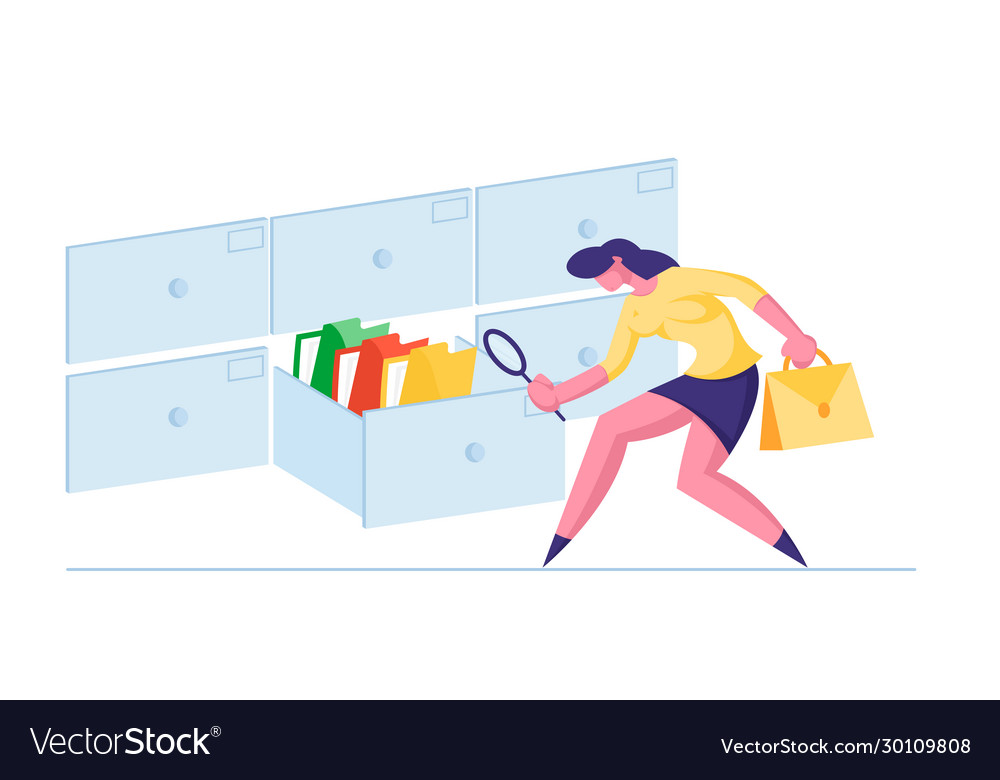 Office employee character searching file