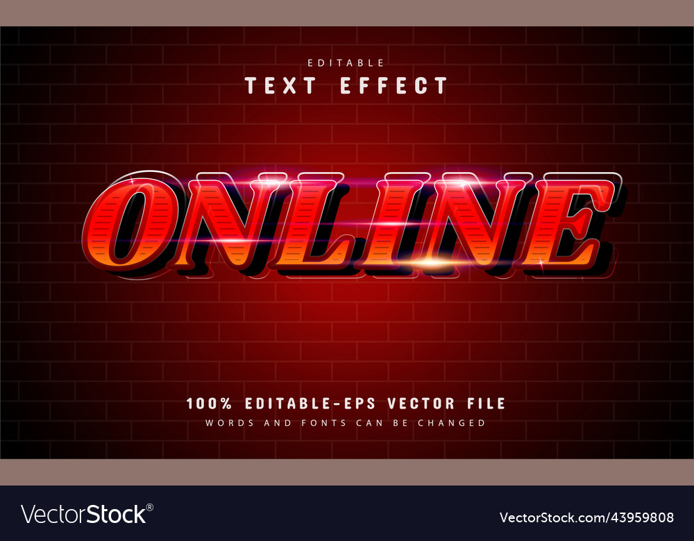 Red gradient online text effect