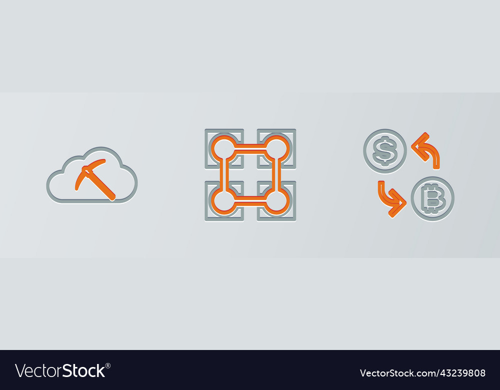 Set line processor chip with dollar Vector Image Set line processor chip with dollar