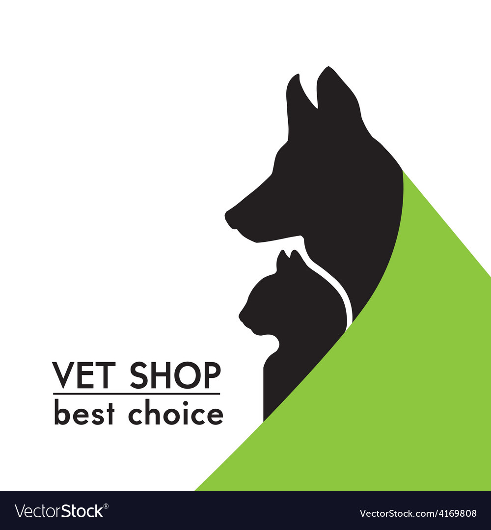 Silhouettes of a cat and dog on the poster