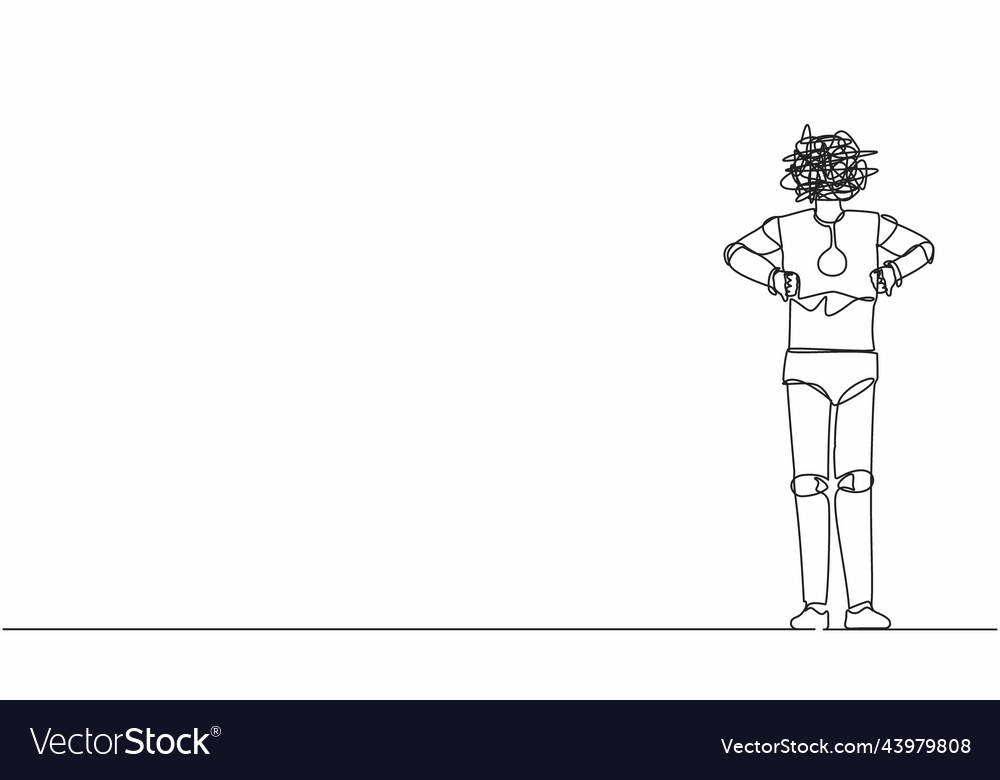 Single one line drawing robot with round