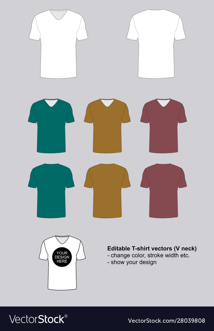 T-shirt template v-neck