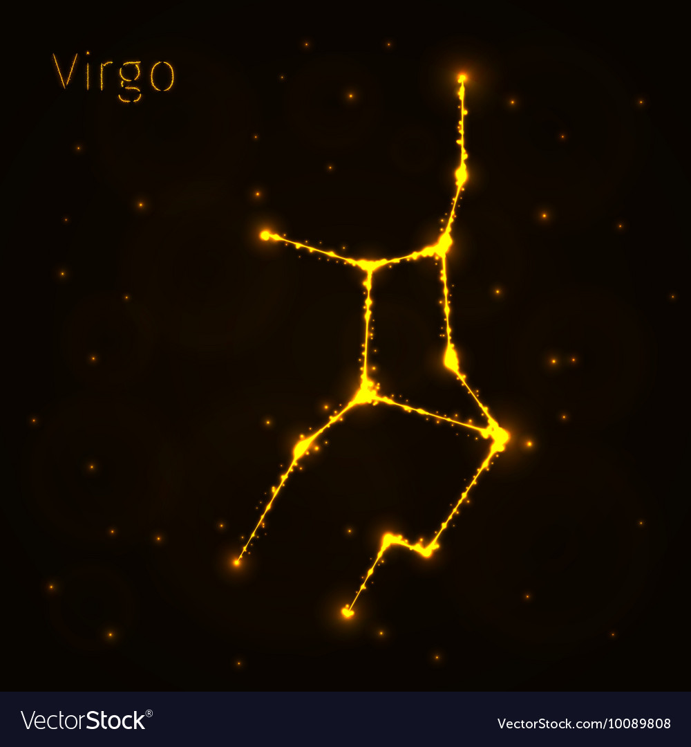 Virgo silhouette of lights Royalty Free Vector Image