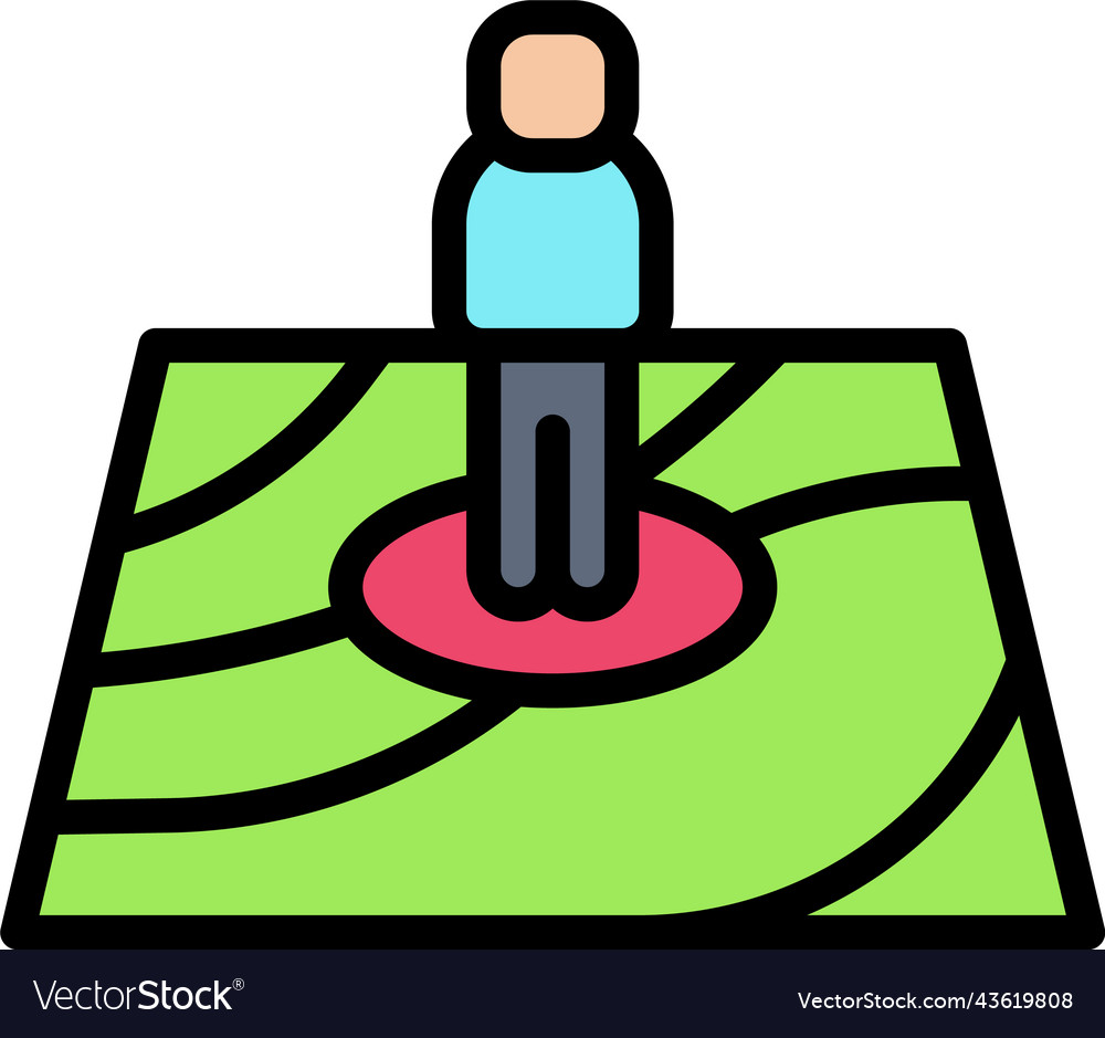 Walking map icon location and navigation