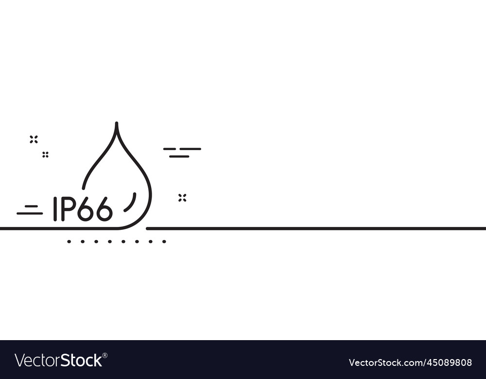 Waterproof line icon water resistant ip66 sign Vector Image