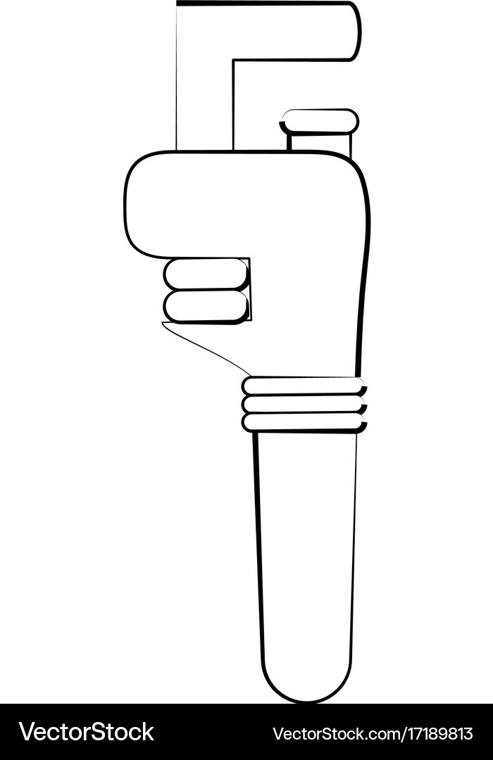 Adjustable wrench tool Royalty Free Vector Image