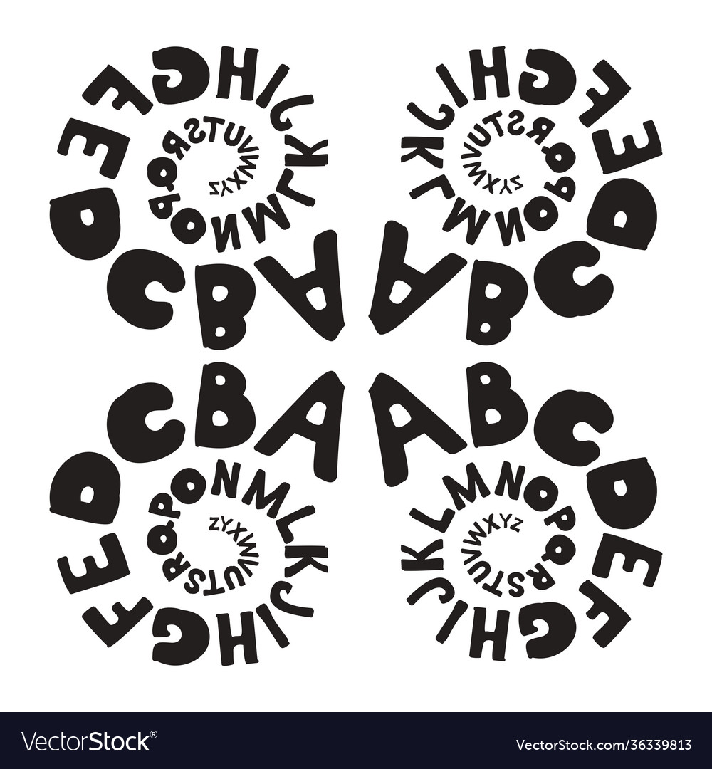 Alphabet spiral isolated pattern letter