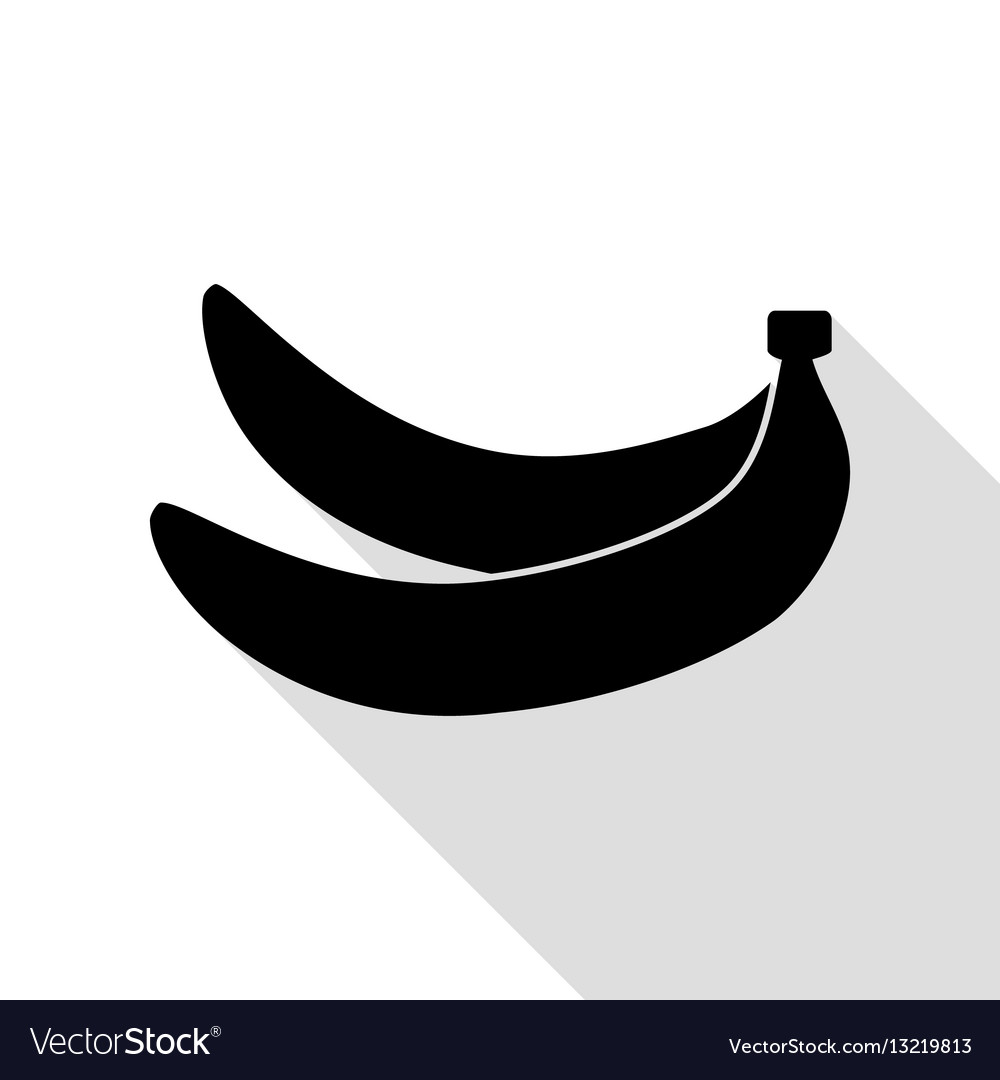 Banana simple sign black icon with flat style