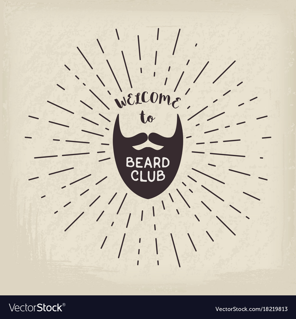 Beard with hipster lettering Royalty Free Vector Image