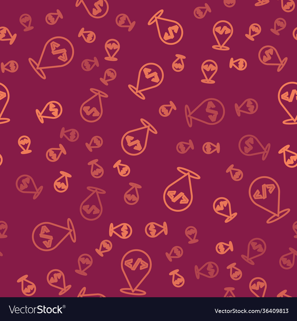 Brown line web design and front end development vector image Brown line web design and front end development