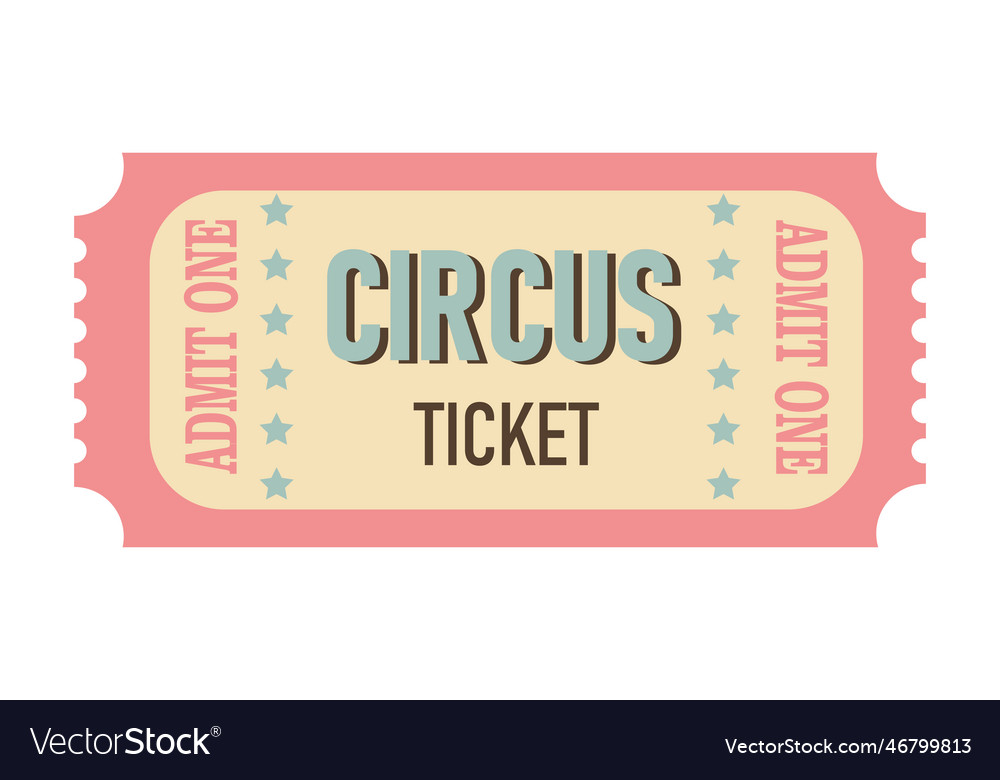 Classic retro ticket for cinema circus movie Vector Image