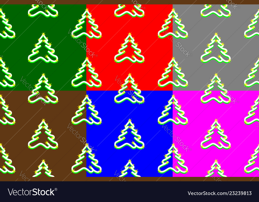 Coniferous tree seamless pattern vector image Coniferous tree seamless pattern