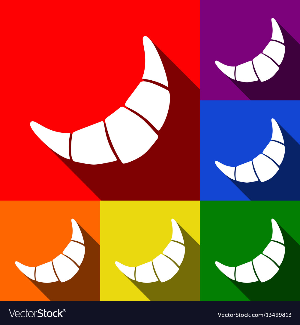 Croissant simple sign set icons