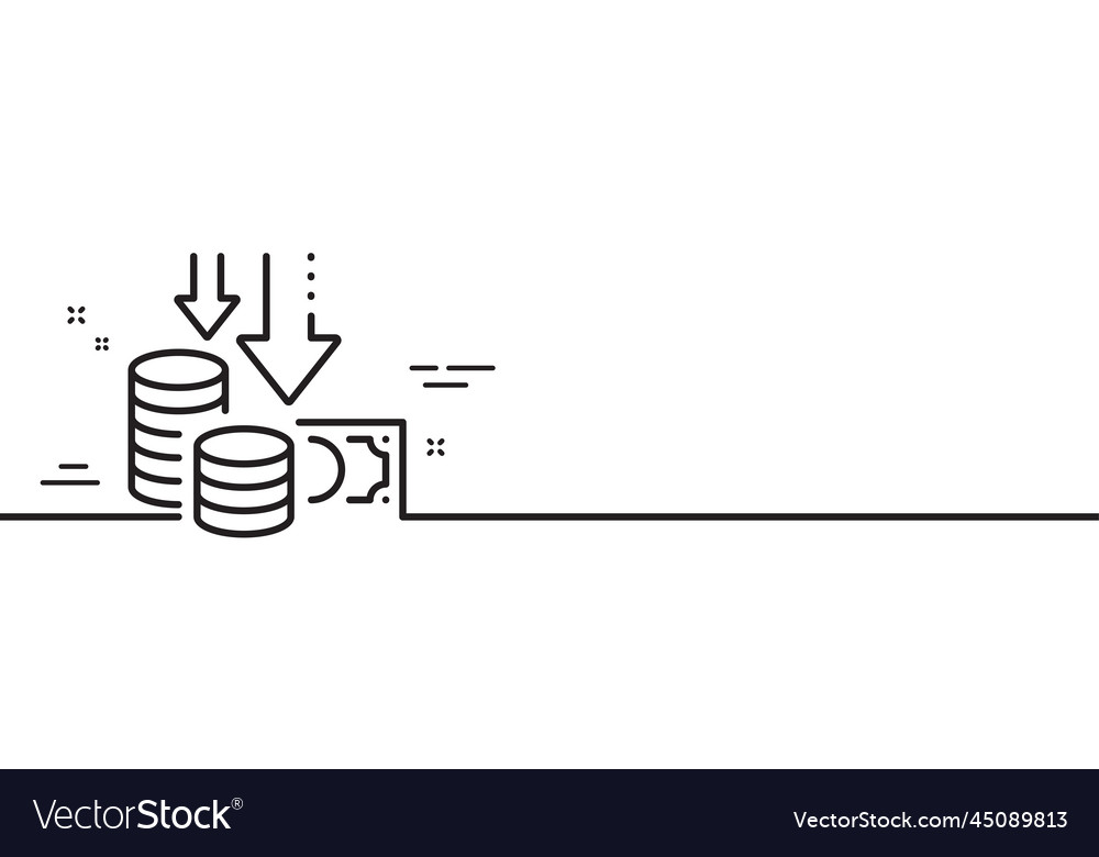 Deflation line icon price reduction sign