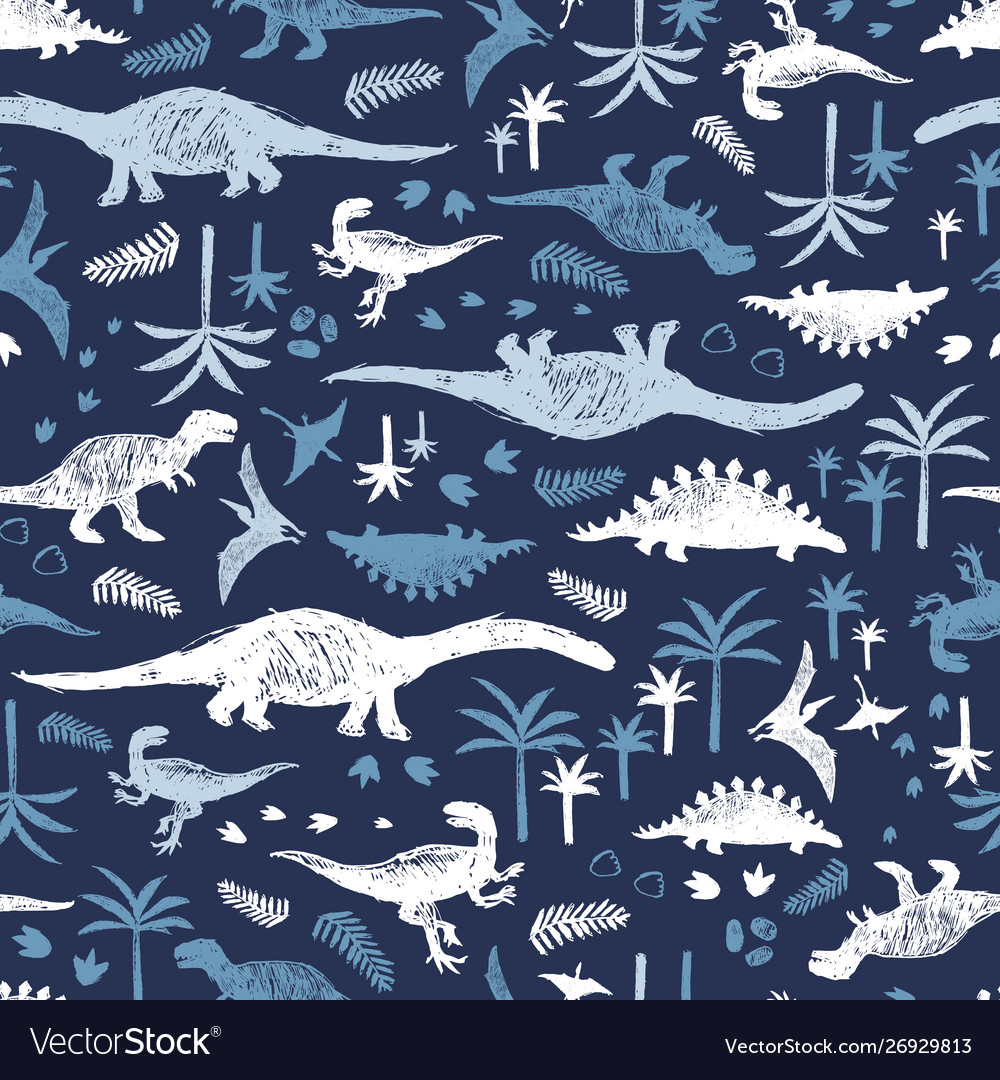 Dinosaur Sketch Repeat Pattern