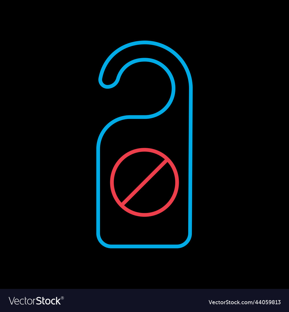 Do not disturb sign isolated on black background Vector Image