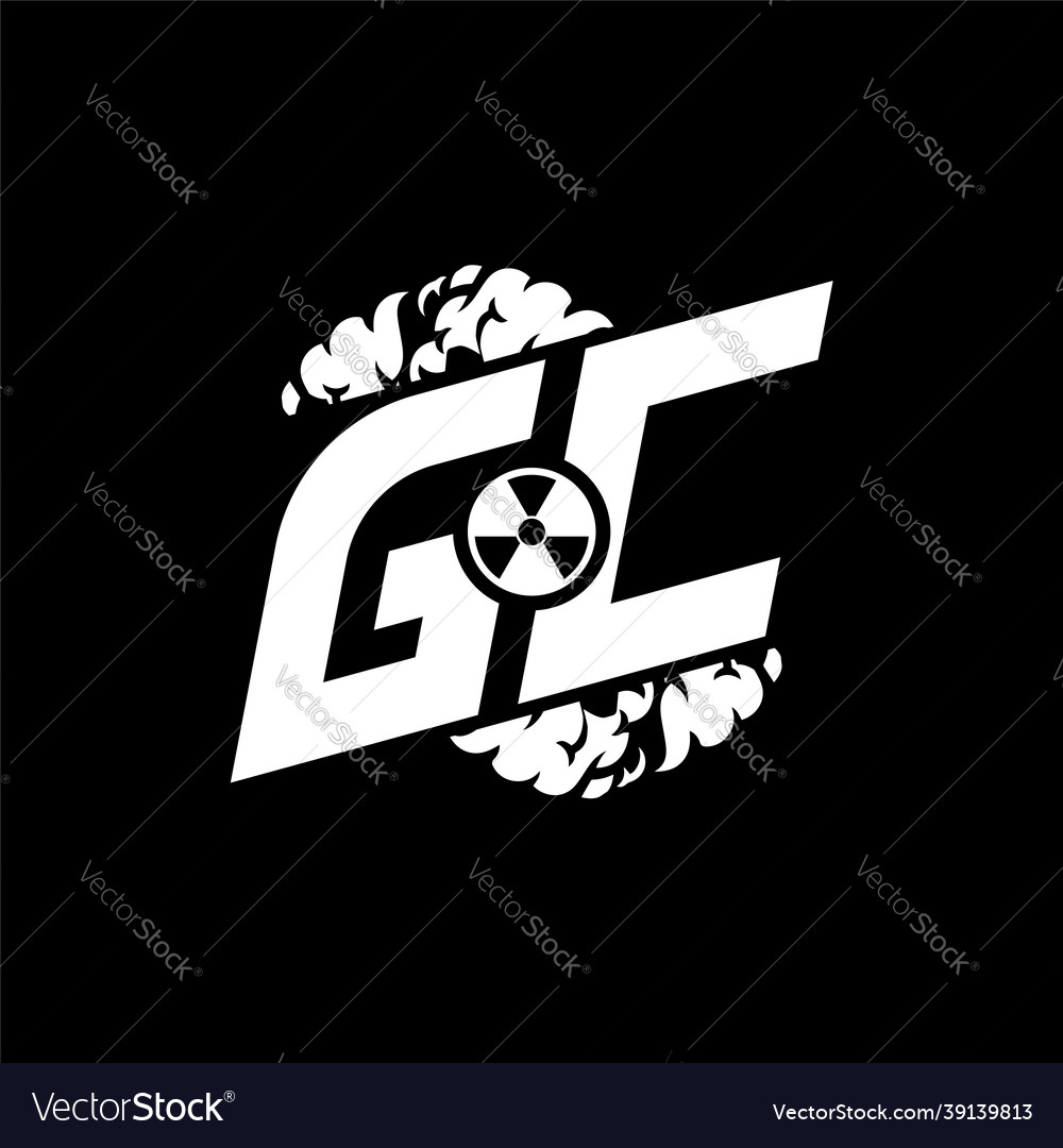 Gc monogram shape smoke style Royalty Free Vector Image